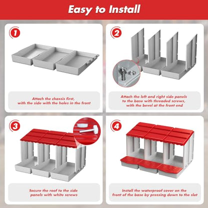 Chicken Nesting Boxes,3 Hole Nesting Box for Chicken Coop, Rolling Egg Collection and Protection Nesting Boxes - size: 3 Compartment
