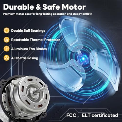 NEWBULIG 18 Inch Metal Wall Mount Fan, 3-Speed High Velocity Fan with 2600 CFM, Vertical & Horizontal Adjustable Tilt for Warehouse, Industrial, Greenhouse, Commercial