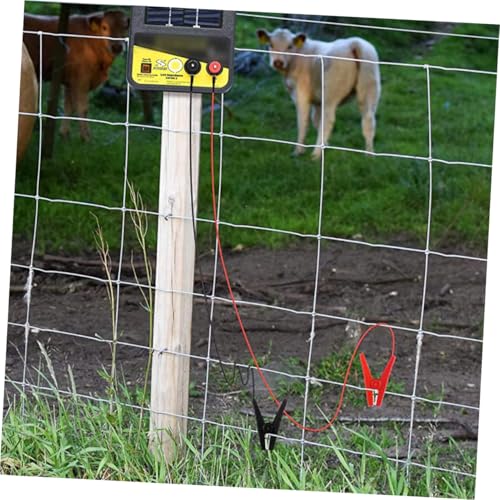 2Pcs Electric Fence Jump Cable with Clips for Fencing Systems Durable Outdoor Use for Gardens Farms and Livestock Electric Fence Connectors