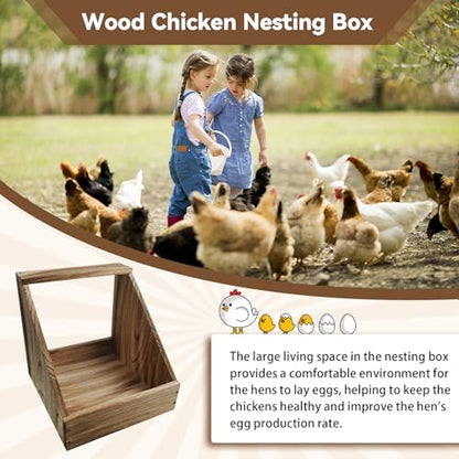 Wooden Chicken Nesting Box,Single Compartment Chickens Nest Box Easy Assembly Large Duty Hen Egg Laying Boxes Chicken Coop Accessories for Hens Ducks Poultry Farm