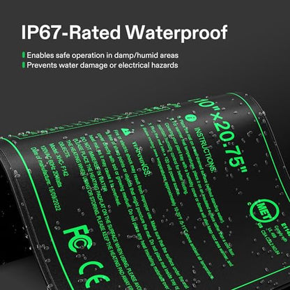 VIVOSUN 10"x20.75" Seedling Heat Mat with Built-in Temperature Controller, UL & MET-Certified Waterproof Plant Heating Pad for Germination, Hydroponics, Brewing, Breeding, and Greenhouses - size: 10"x20.75"