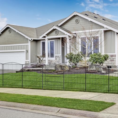 INJOPEXI Garden Fence 12 Panels 23.6ft (L)×30in (H) Decorative Garden Fences with 11 Panels + 1 Gate, No Dig Animal Barrier Fencing Rustproof Metal Wire Temporary Dog Fence Border for Outdoor Yard - size: 12 Panels 23.6ft(L)-30"(H) - With Gate
