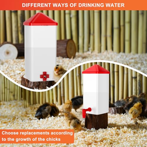 ZenxyHoC Baby Chick Waterer 0.26 Gal with Versatile- and Horizontal Nipple Drinker - color: White, size: 0.26 Gal