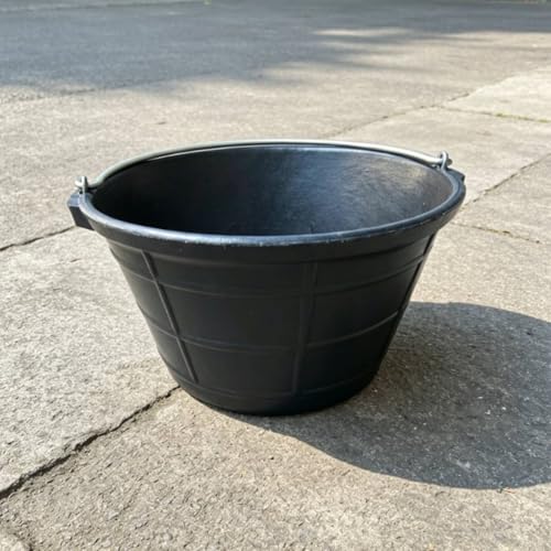 Heavy Duty Bucket Multipurpose Molded Bucket Reusable Rubber Pail for Farm, Garden