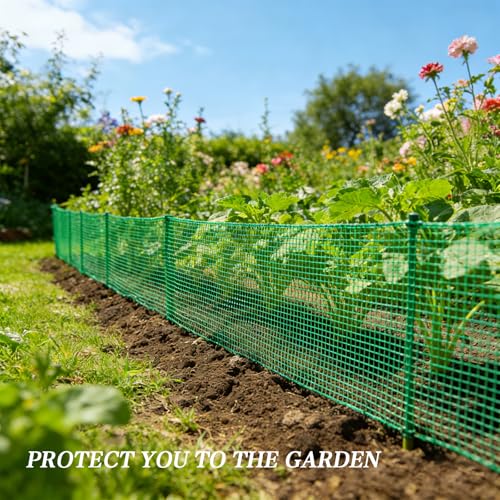 Garden Fence Temporary Fence, 4'x65' with 50 Zip Ties, Plastic Fencing Safety Fence Snow Fence, Construction Fencing for Yard, Deer, Pet, Rabbits, Chicken, Dogs, Animal Barrier, Green - size: 4ftx65ft