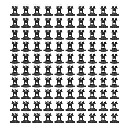100Pcs Electric Fence Wire Insulators, Width Bolt Type Screw Tight Round Post Insulator, Fence Wire Holding Insulato for Electric Fence Agricultural Garden (Black) - color: Black