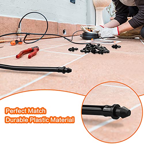 1/4" Drip Irrigation End Plug Fittings, 60 Pieces Drip Barbed End Cap Connectors for 1/4 Inch Irrigation Tubing, Drip Line Goof Plugs for Garden Lawn Systems - size: 4/7mm End Plugs-60P