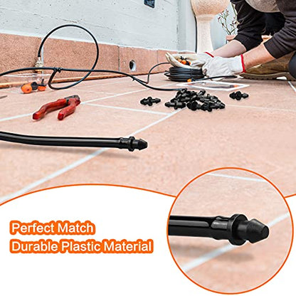 1/4" Drip Irrigation End Plug Fittings, 60 Pieces Drip Barbed End Cap Connectors for 1/4 Inch Irrigation Tubing, Drip Line Goof Plugs for Garden Lawn Systems - size: 4/7mm End Plugs-60P