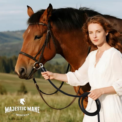 Premium Horse Lead Rope (2 Pack) – 10 ft Soft Braided Lead Rope for Horses with Snap Halter Attachment, Replaceable Snap, Soft & Secure Grip, Daily Horse Tack & Supplies