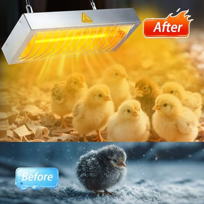 600W Heat Lamp for Chickens, Large Chicken Coop Heater, Adjustable Temp and Height, No Assembly Brooder Heater for Chicks Pets Livestock, 1 Pack - color: Heat lamp 600W - 1 Pack