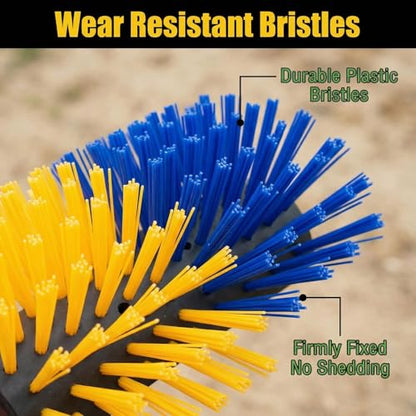 Pig Grooming and Scratch Brush 2-in-1, Pet Toys for Pig Cattle Horse Goat Sheep Stress and Boredom Relief, Livestock Scratching Brush for Installation On Trees, Fences, Wooden Stakes, and Pigsties