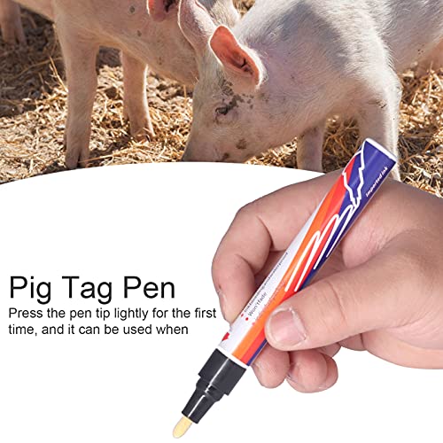 flexman Ear Tag Marking Pen, Waterproof Livestock Ear Tag Pen, Special Ink Penetrates Deep Into the Tag Black Marking Pen for Pigs Sheep Cattle