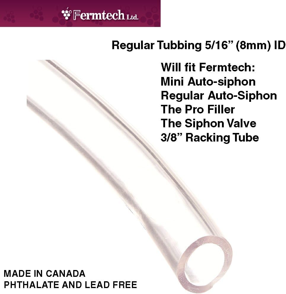 Fermtech Vinyl PVC tubing Certified (NSF 51) Multipurpose Food Grade Beer Brewing Line Clear Tubing, Kegerator, Wine Making, Aquaponics, Air Hose, 5/16 ID - 7/16 OD, Clear (100 Feet) - size: 100 Feet