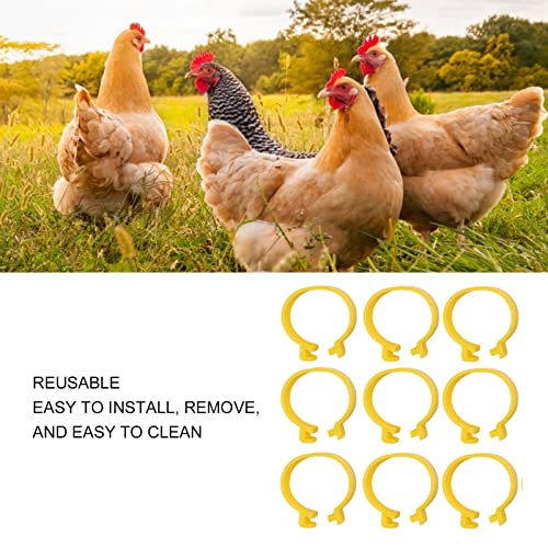 100 Pcs Chicken Ankle Rings, Chicken Leg Bands Yellow Chicken Leg Rings, 18mm Plastic Poultry Leg Bands Rings for Ducks Chicks Goose Turkey - size: 18mm
