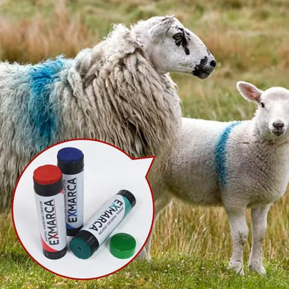 6PCS Livestock Marker Crayons Marking for Marking Animal Fur and Skin | Large Livestock Marker Crayon Pig Cow Goat Horse, Donkey, Waterproof Animal Skin Marking(2 Red, 2 Blue, 2 Green)