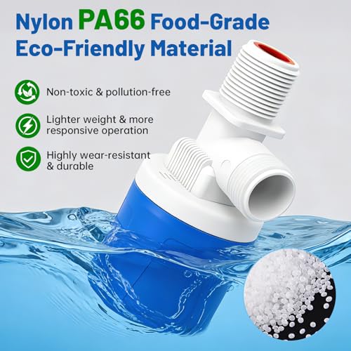 3/4" Side Top Inlet Water Float Valve, 2 Pack Water Trough Float Valve Water Level Control Float Valve for Water Tank, Automatic Water Shut Off Valve Pool Auto Fill for Livestock Pond Aquarium - size: 3/4" Side Inlet
