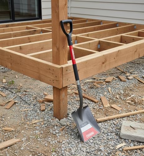 Radius Premium 41-Inch D-Handle Square Point Shovel, Heavy Duty Steel Shaft, Flat Head Transfer Shovel for Landscaping & Yard Work - style: D-Handle, Square Point