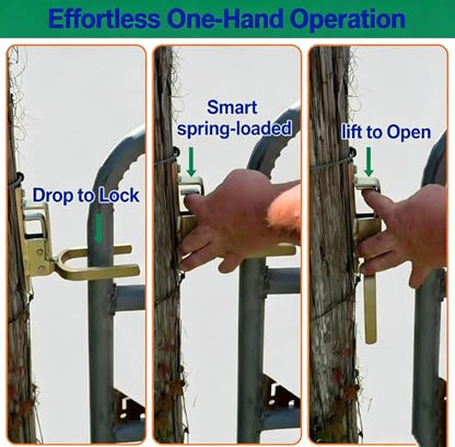 Instant Locking Gate Latch Heavy-Duty One-Hand Gate Latch with Screwdriver and 4 Screws for Farm, Ranch & Backyard Door, Automatic Spring Lock, Rust-Resistant Steel, Easy Install (New Model 1 Pcs) - color: New model 1 Pcs