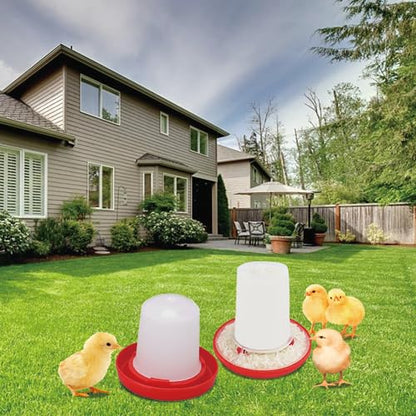 Chick Feeder Waterer Kit, Drinkers Plastic Hanging Poultry Feeding Equipment Set Free Range Twist Lock Base Combo Outdoor Water Dispenser Container For Baby Chicken Quail Hen Duck Farm Coop Supplies