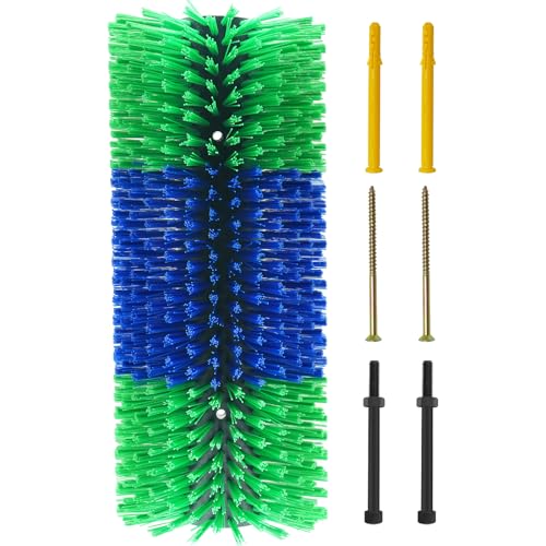Livestock Scratching Brush Horse Massage Grooming Brushes with 4 Screws for Goat,Cattle,Cow,Sheep, Horses,Pigs and Other Animal Back Scratching - color: Green, size: 1pack