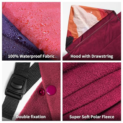 Waterproof Stadium Blanket, Soft Warm Fleece Camping Blanket Wearable Camp Blanket for Outdoor Camping, Picnic, Stadium, Sports, Beach, Car - color: Dusk