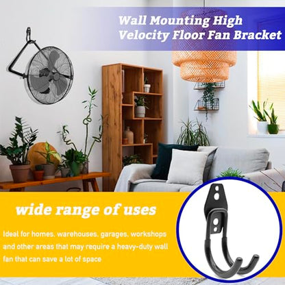 Wall Fan Mounting Bracket - Convert Floor to Wall Fan - Industrial Grade Includes Drywall and Plaster Screws - color: Black