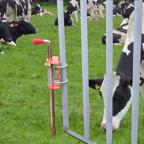 Farm Cattle Fence Gate Anchor Cane Bolt 17in Cane Bolt Drop Stop Rod Heavy Metal Lock Latch for Tube Gate