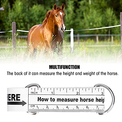 Horse Weight Tape 2.42m | Damp - Proof & Tear - Resilient for Farm | Portable Animal Measuring Tool for Horses/Livestock | Dual - Sided Scale in cm & Inch