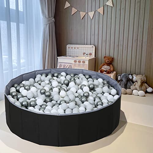 Ball Pit for Toddlers Babies Dogs Cats Iinfant Children, Foldable Ball Pits Play Tent, Crawl Playpen Ball Pool with Storage Bag, Surprise for Boys Girls Festival (Balls Not Included), Black - color: Black