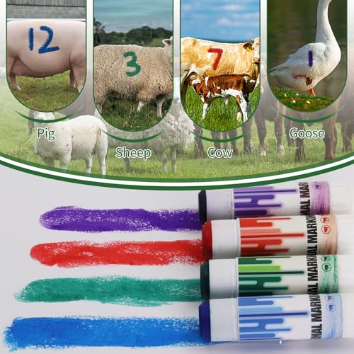 Livestock Marker Paint Pen 8PCS Animal Identification High Visibility Livestock Marking Paint Pen Livestock Prod,Cattle Marking Tools Paint For Marking Animal Skin