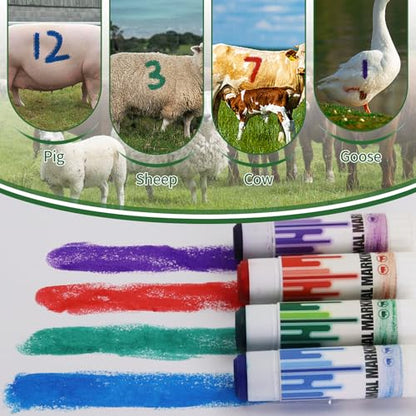 Livestock Marker Paint Pen 8PCS Animal Identification High Visibility Livestock Marking Paint Pen Livestock Prod,Cattle Marking Tools Paint For Marking Animal Skin