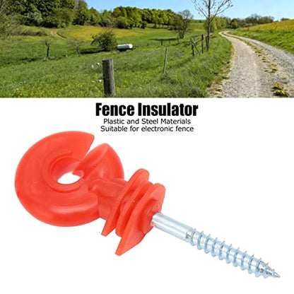 50PCS Fence Insulator, 9.5 X 4.5cm Electric Fence Insulator Screw, Insulator Fence Ring Post Wood Post Insulator, Sun Protection, Rain Protection, Strong and Durable for Electronic Fence