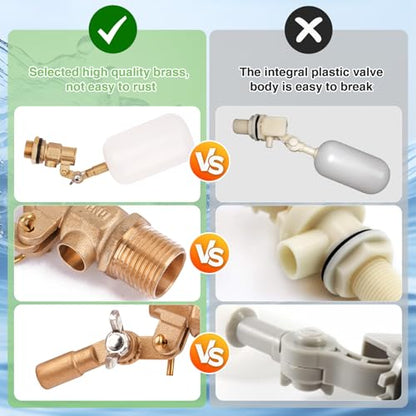 Float Valve 1/2 inch, Brass Water Float Valve with Adjustable Arm, Float Ball Valve Automatic Fill and Water Level Control for Water Trough,Fountains,Water Tank,Ponds,Pool,Aquariums - color: 1/2 in