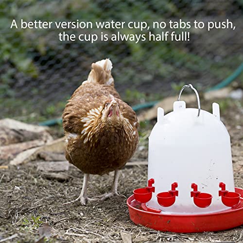 Chicken Water Cup Waterer for Poultry, 3/8 in Automatic Filling Waterer Poultry Drinking Bowl Chicken Water Feeder, Automatic Poultry Drinking Bowl for Duck Turkey Rabbit Geese Farm (12)
