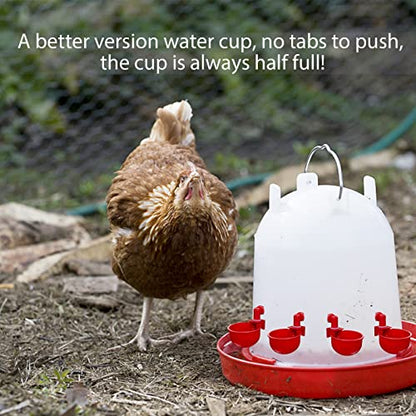 Chicken Water Cup Waterer for Poultry, 3/8 in Automatic Filling Waterer Poultry Drinking Bowl Chicken Water Feeder, Automatic Poultry Drinking Bowl for Duck Turkey Rabbit Geese Farm (12)