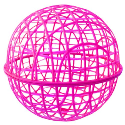 11" Ball-Shaped Movable Pigeon Chick Coop, Little Rabbit Duck Guinea Pig Safe Walking Net,Preventing Dog Bites, Predation by Eagles Wolves Cats Eagles, Pet t Safety Cage (Rose) - color: Rose