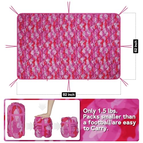 Mirzoyan Woobie Blanket, Military Poncho Liner Camo Insulated Camping Woobie Blanket for Outdoor Hiking (Pink with Zipper) - color: Pink With Zipper