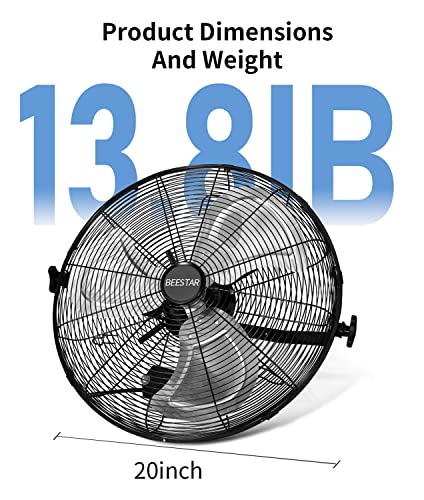 BEESTAR 18 inch High Velocity Wall Mount Fan,Industrial Fan with 3 Speed Commercial Ventilation,Easy Operation and 270 Degree Tilting,Metal Fan for Warehouse,Greenhouse, Workshop and Basement - style: 18 INCH