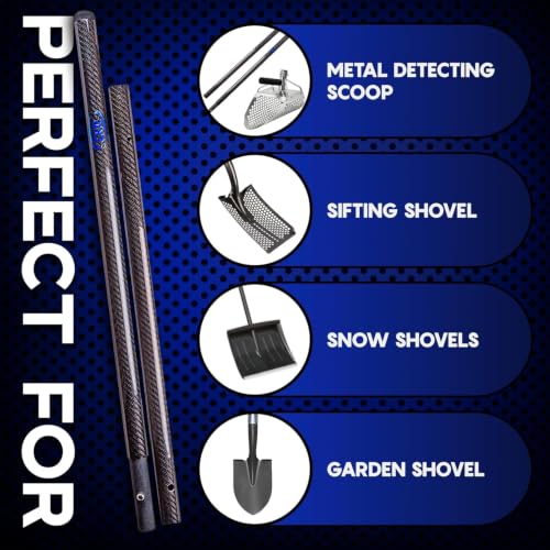 CKG Carbon Fiber Travel Sand Scoop Shovel Handle Universal Lightweight Pole for Beach Metal Detecting Long Rod with 28.5mm/1 1/8 " Diameter - color: Black, size: Travel