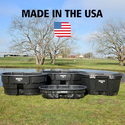 Rubbermaid Commercial Products Stock Tank 300-Gallons Structural Foam Heavy Duty Container for Livestock/Animal/Cattle Feed & Water Outdoor Homemade Pool/Hot Tub/Bathtub & Pet Cleaning/Dog Wash - size: 300 Gallon