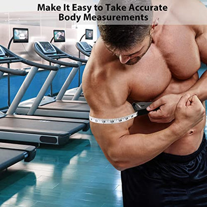 6 Pieces Body Measure Tape 60inch (150cm), Tape Measure Body Measuring Tape, Retractable Push Button and Double Scale, Measuring Tape for Body Measurements, Weight Loss, Sewing, Fabric, Cloth - color: Black + White