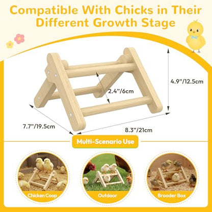 Innoland Chick Perch Foldable, Chick Toys Stable & No Assemble, Baby Chick Toys for Stand Training, 8.27" × 7.68" × 4.92" Roosting Perch for Chicks Brooder | Coop (S) - size: 8.27" × 7.68" × 4.92"