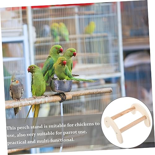 WOONEKY Bird Perch Wooden Stand for Chickens and Parrots Entertainment Roosting Platform for Bird Cage Supplies and Training Easy to Install Simple Design