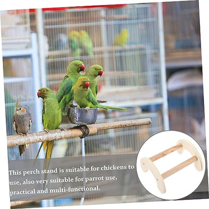 WOONEKY Bird Perch Wooden Stand for Chickens and Parrots Entertainment Roosting Platform for Bird Cage Supplies and Training Easy to Install Simple Design