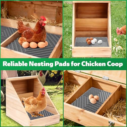 Chicken Nesting Pads for Chicken Coop, Washable Laying Pads for Nesting Box, Reusable Hen Nesting Box Pads for Coop Bedding, Easy to Clean, 12" x 12", Grey, 3 Pack - color: Grey