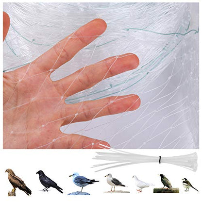 GWHOLE 9.8 x26 Ft Garden Netting with 1'' Square Mesh with Cable Tie for Fruit, Vegetable, Plant Trees Protection, White - size: 9.8x26 ft, 1x1 inch mesh (White, with Cable Ties)