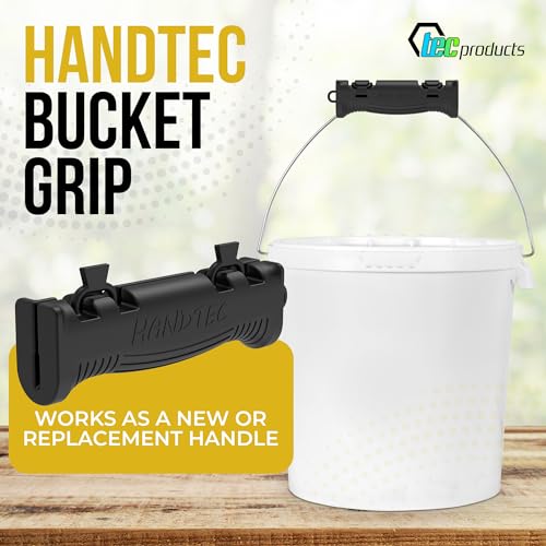 TEC Products HANDTEC Bucket Handle Grip - Ergonomic Rubber Handle Replacement for Construction, Farming, Gardening & DIY Projects - Non-Slip & Durable - Made in USA - Pack of 1 (4.75 x 1.5 Inches)