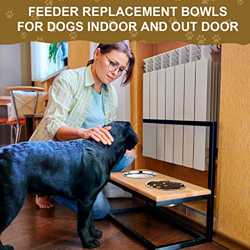 Mimorou 6 Pcs Stainless Steel Dog Bowls 9.4 Inches Replacement Basic Thickened Metal Food Water Bowls for Medium Large Sized Dogs, Dishwasher Safe, Silver