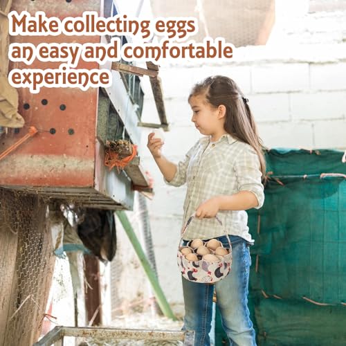 Sweetude 2 Pieces Egg Basket Mini Egg Collecting Bags Gathering Basket with 7 Pouches for Farmhouse Chicken Hen Duck Goose Housewife Garden Transporting Storage, 8 x 2.6 Inch(Lovely) - color: Lovely