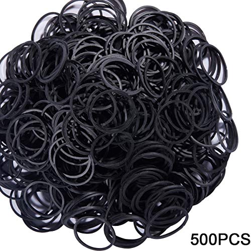 AMUU Rubber Bands size10 Black 1inch 500pcs Small Rubber Bands | Rubber Band for Office Supplies School Home Strong Elastic Band - color: Black-500pcs